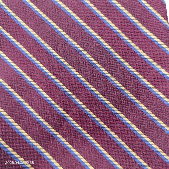 Jos.A Bank Corporation Collection Classic Striped Tie Red and Blue Jacquard - Picture 4 of 8